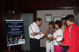 2012 Guest Speaker Coach Fran Dunphy Autographing VIP Souvenirs